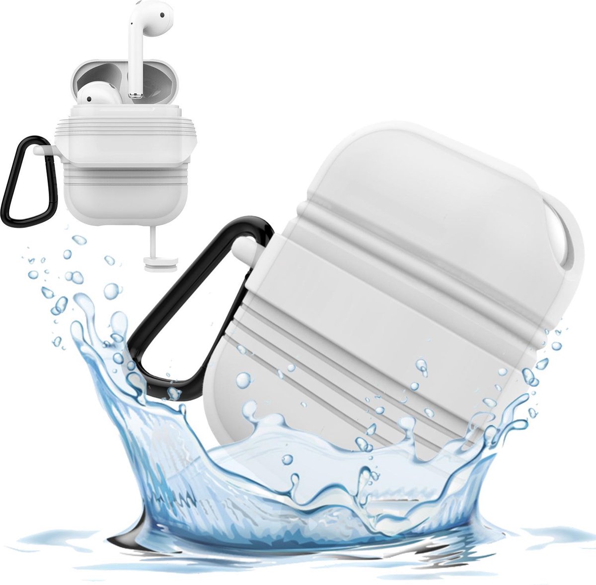 Airpods Hoesje voor Apple Airpods 1 / 2 - Waterdichte Case van iCall - Wit