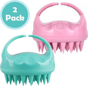 JOLTIA - Siliconen Haarborstel 2 pack - Shampoo Brush - Hoofdhuid Borstel - Massage Borstel - No Dandruff - Scalp Massager - Flaky Brush - Hair Brush - Hairbrush - Haarverzorging - Anti Roos - Haargroei - Gezonde Hoofdhuid - Scrub - Turquoise + Roze