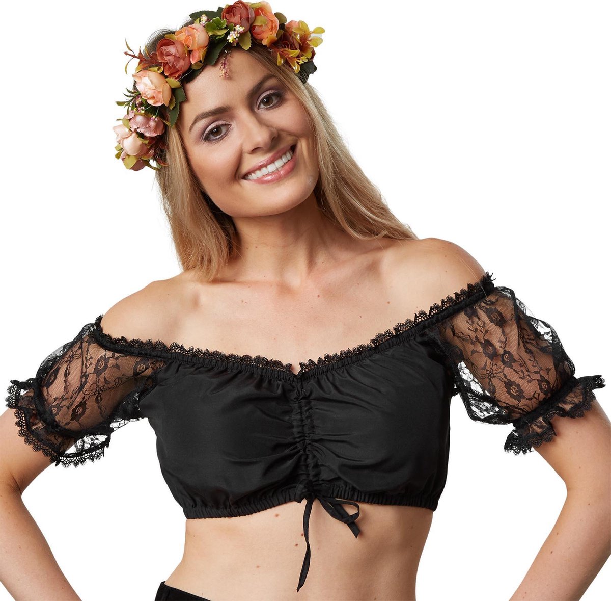 dressforfun - Dirndlblouse Maria S  - verkleedkleding kostuum halloween verkleden feestkleding carnavalskleding carnaval feestkledij partykleding - 303065