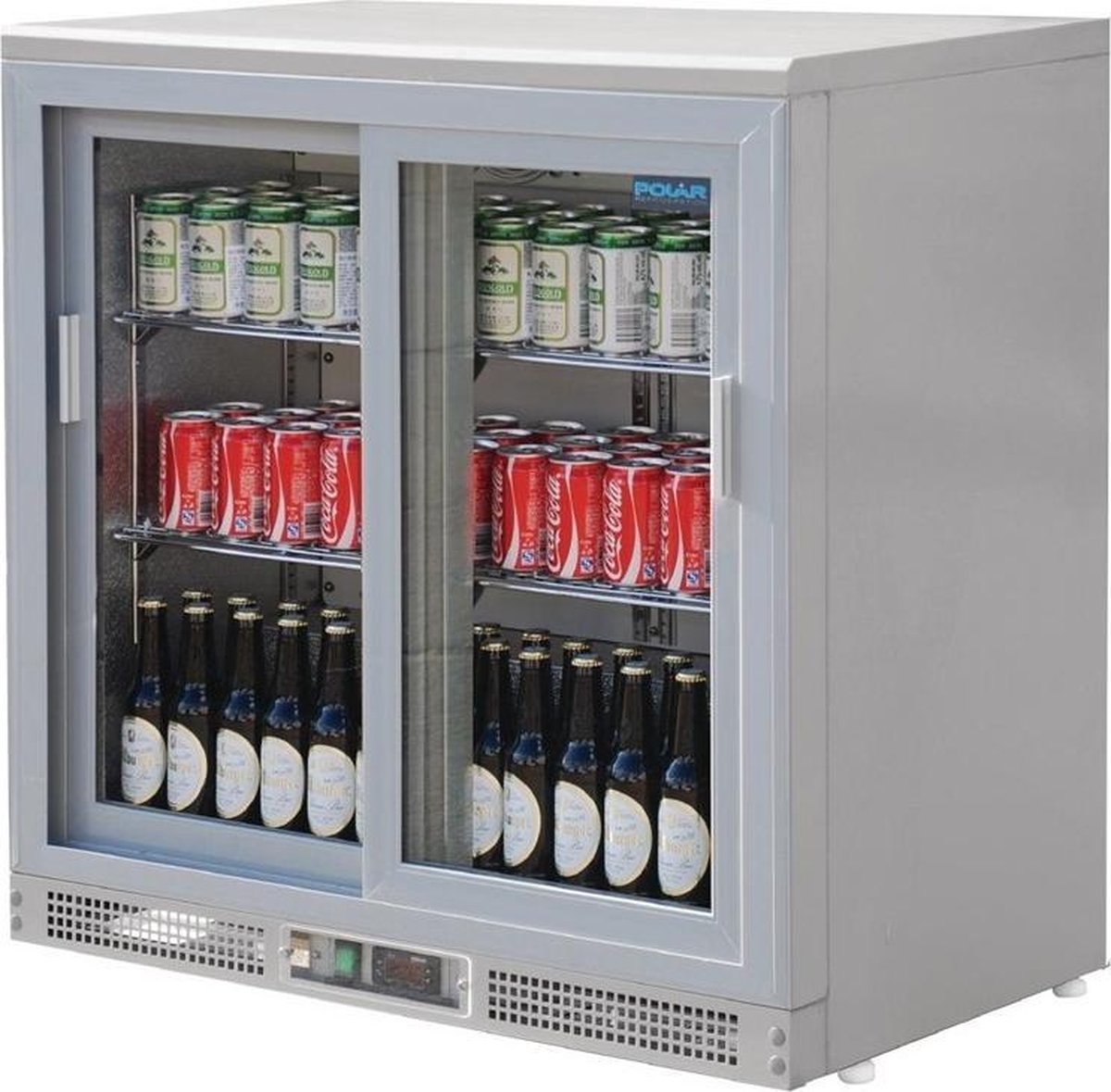 Polar Gekoelde bardisplay zilver 180 flesjes