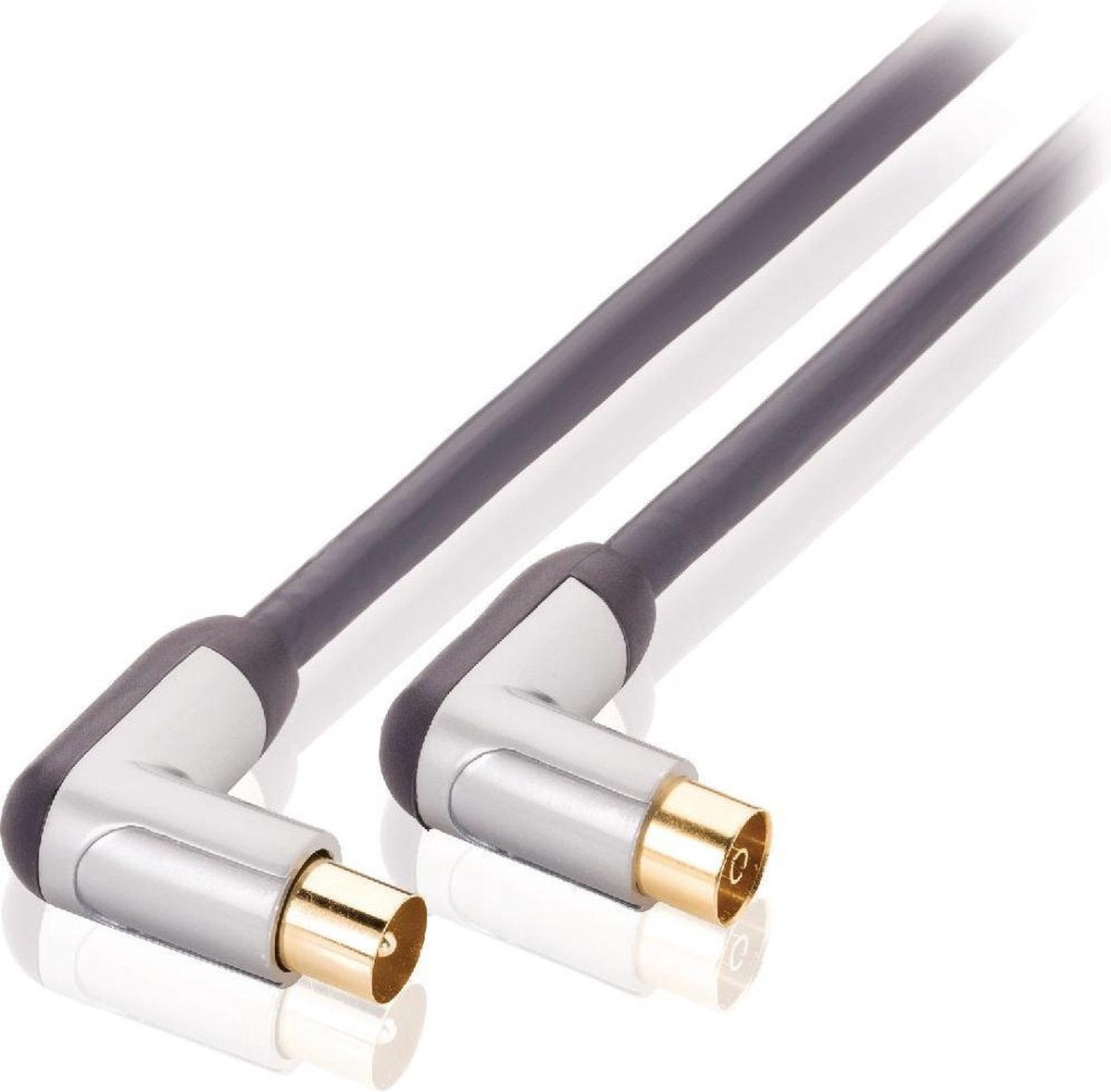 Coax Cable 120 dB Angled Coax Male - Coax Female 10.0 m Black