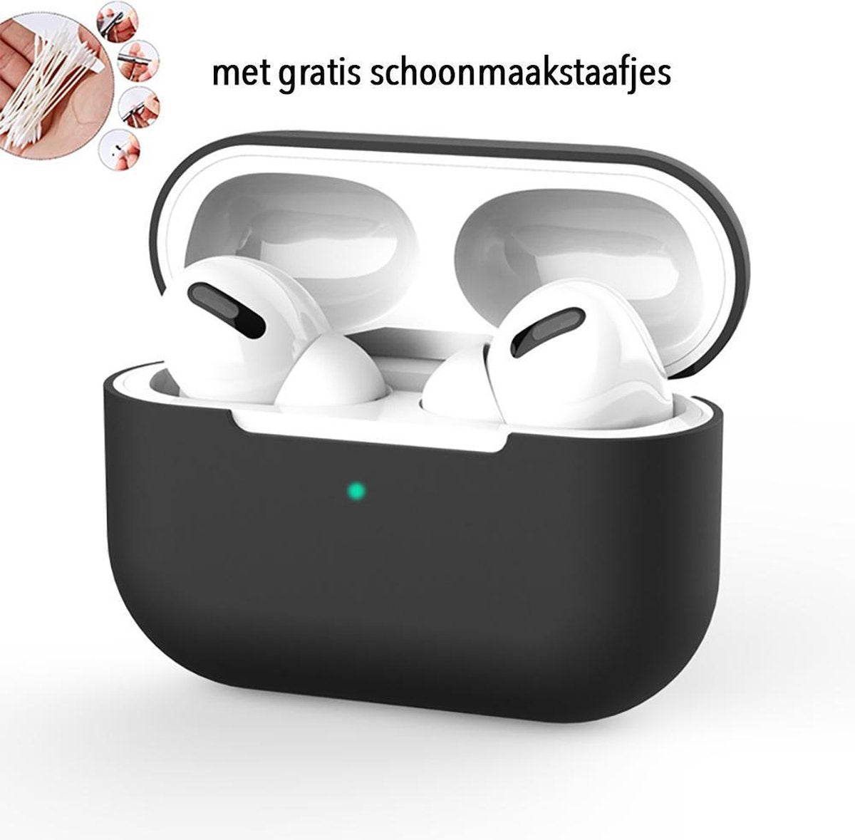 Siliconen Case Apple AirPods Pro zwart - AirPods hoesje zwart - AirPods case