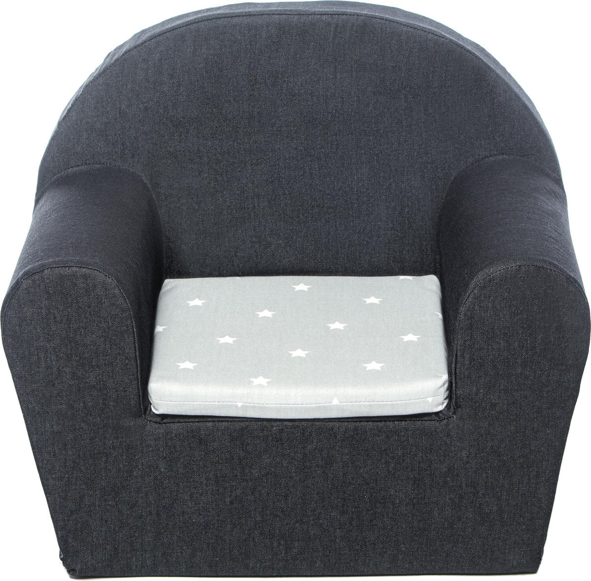 Peuterstoeltje-Kinderfauteuil Denim Antraciet-Twinkle grijs