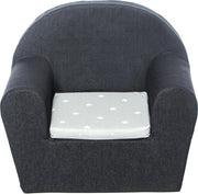 Peuterstoeltje-Kinderfauteuil Denim Antraciet-Twinkle grijs