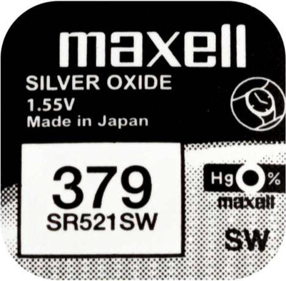 MAXELL 379 / SR521SW zilveroxide knoopcel horlogebatterij 3 (drie) stuks