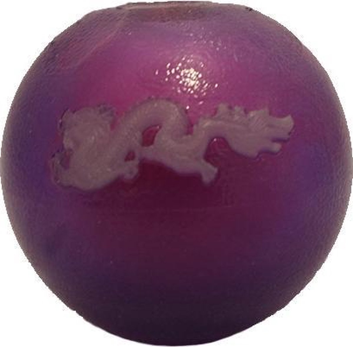 Een rubber speeltje voor de hond in de kleur paars