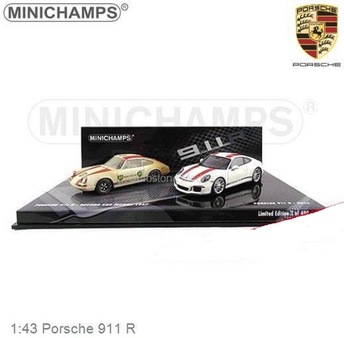 Set Porsche 911 R 2016 & Porsche 911 R 1967 Record Car 1-43 Minichamps Limited 499 pcs.