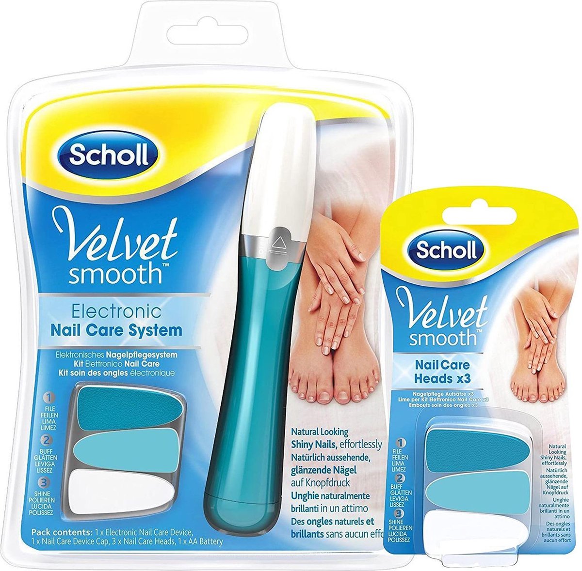 Elektrisch nagelvijl + Nagelvijl Navullingen - Scholl – Scholl Velvet Smooth - Nagelverzorging – Nagelbehandeling.