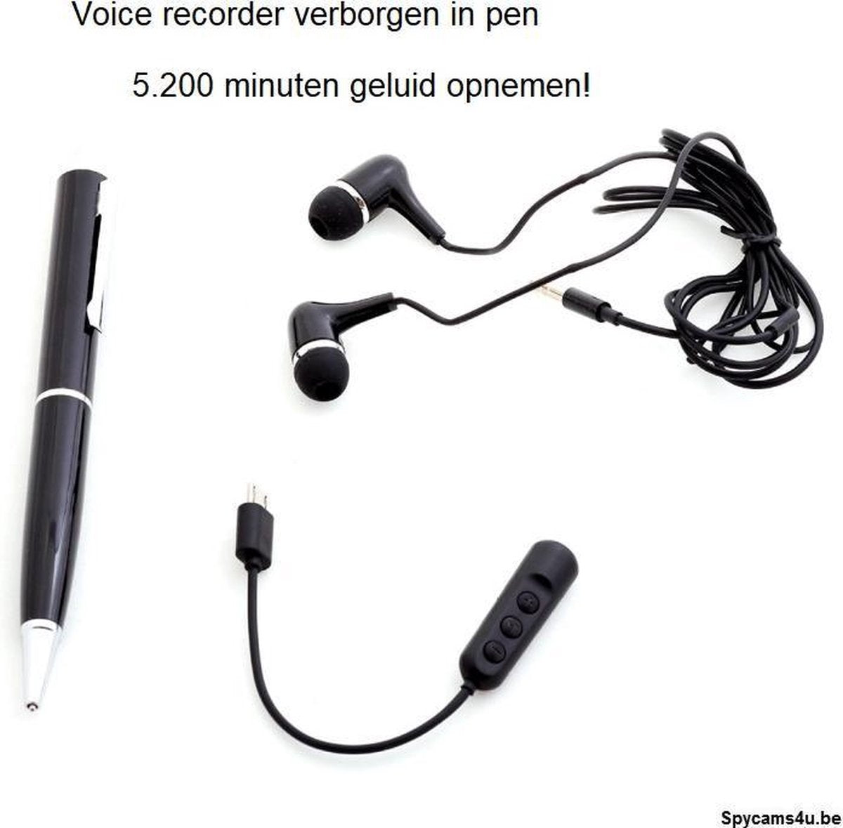 Spy recorder in pen - voice recorder verborgen in pen - spy camera - geluidsrecorder verborgen in pen