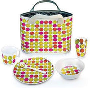 Zak!Designs Dineren Smiley All Over lunchset in lunchtas