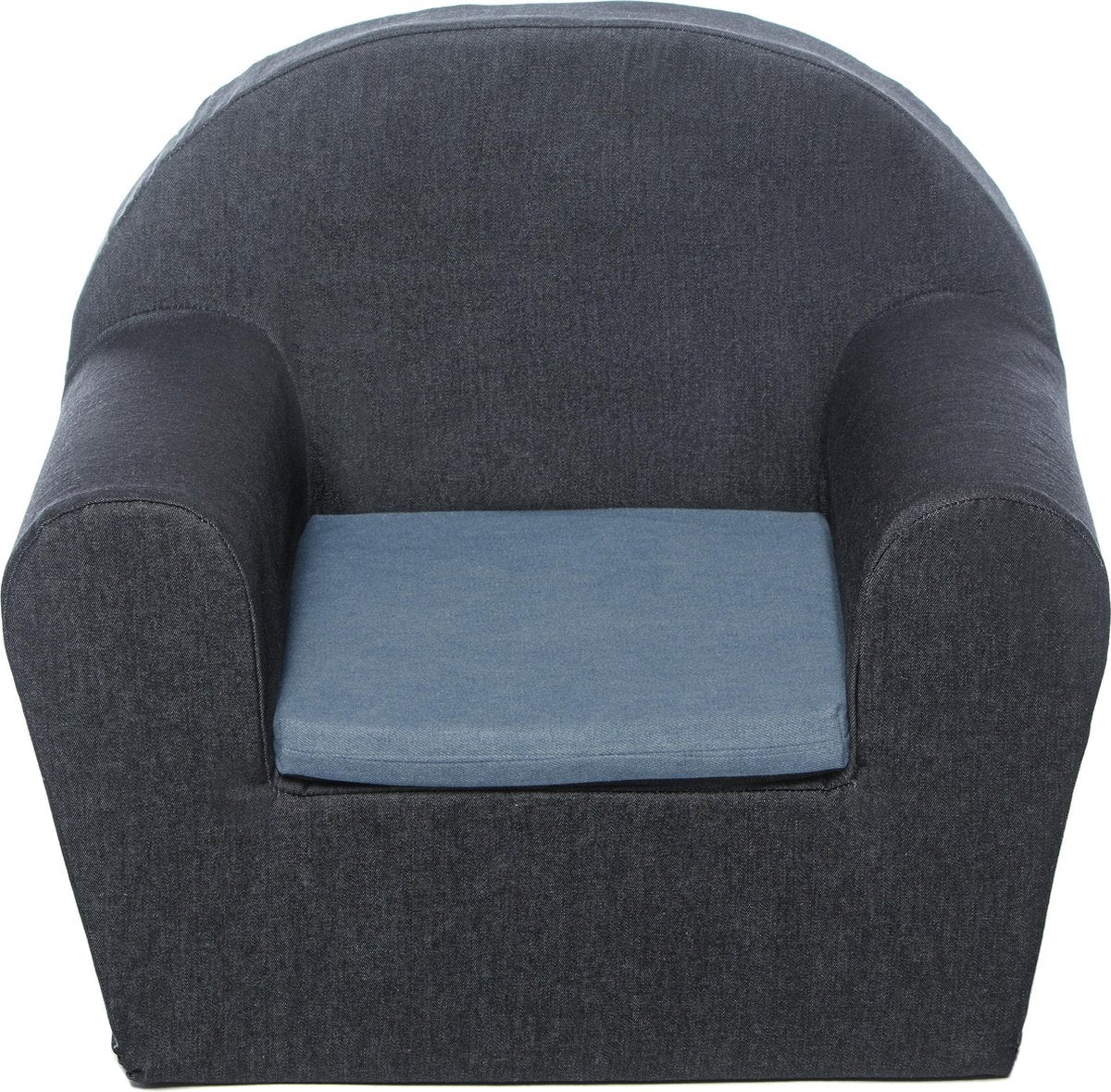 Peuterstoeltje-Kinderfauteuil Denim Antraciet-Denim Blauw