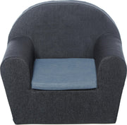 Peuterstoeltje-Kinderfauteuil Denim Antraciet-Denim Blauw