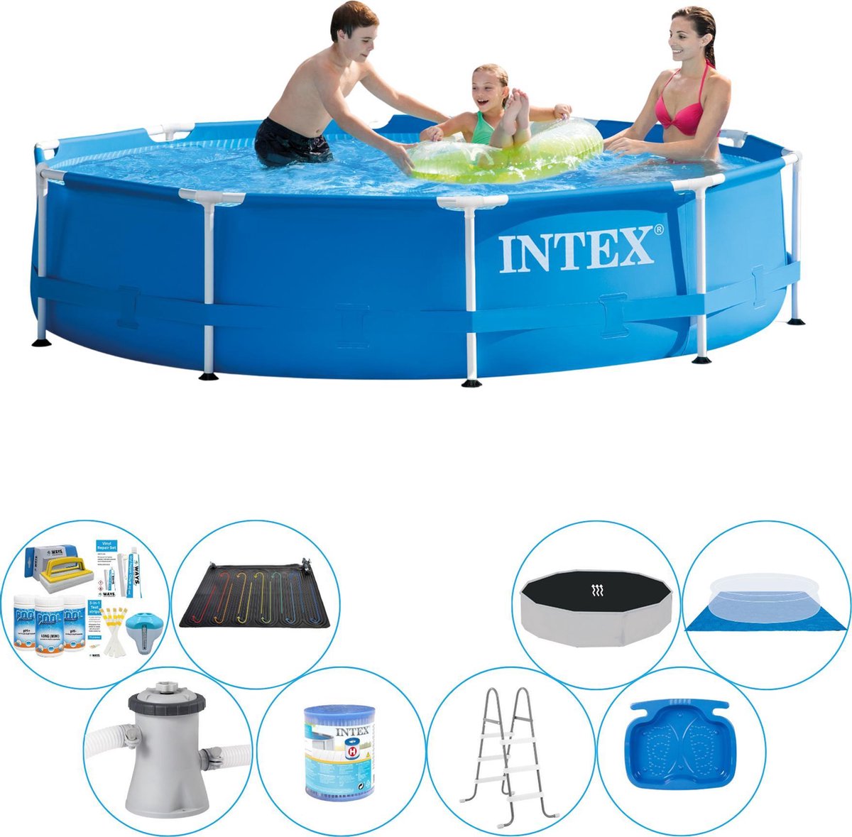 Deluxe Zwembad Pakket - Intex Metal Frame Rond 305x76 cm