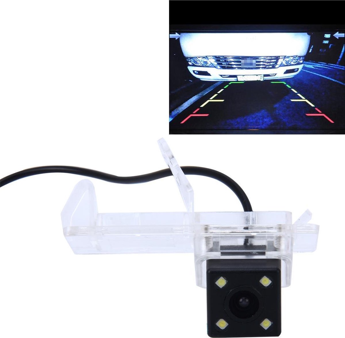 656 × 492 effectieve pixel NTSC 60Hz CMOS II waterdichte auto achteruitrijcamera achteruitrijcamera met 4 LED-lampen voor 2011 versie Megane