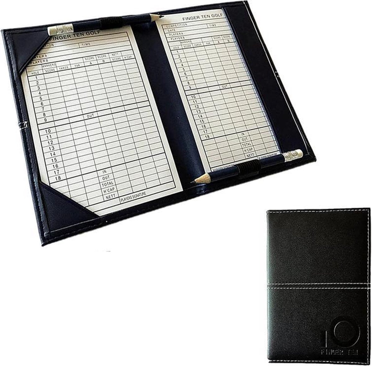 Firsttee - Scoreboekje - INCLUSIEF scorekaart - Stevige KWALITEIT - Leer - Score kaart - Mapje - Boek - Golf accessoires - Cadeau - Golf sport - Training - Golftrainingsmateriaal - Golfballen - Trolley - Trainingsmaterialen - Golfset - Golfswing
