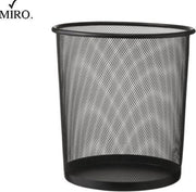 MIRO Prullenbak Papiermand Kantoor Papierbak Mesh Metaal Onbedekt Rond Bureau Zwart 16L