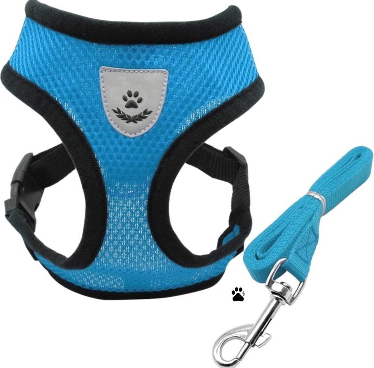 Blauw tuigje maat L - Honden tuigje - Katten tuig incl riem -‎‎
