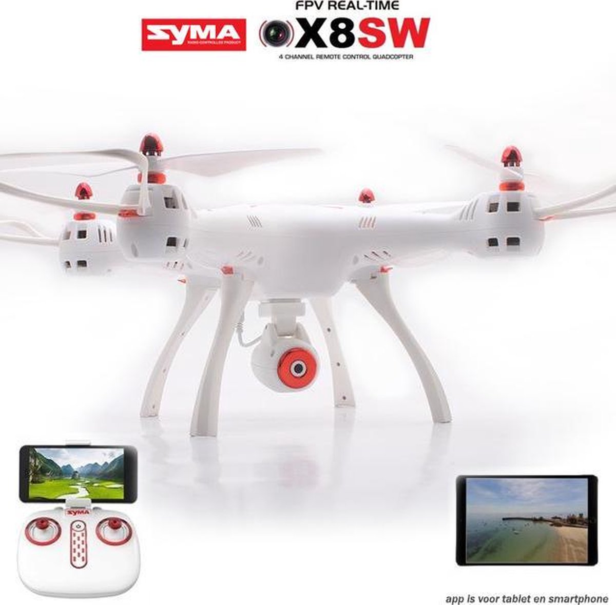 Syma X8SW Drone - 720p Hd live camera  + One Key Take-off