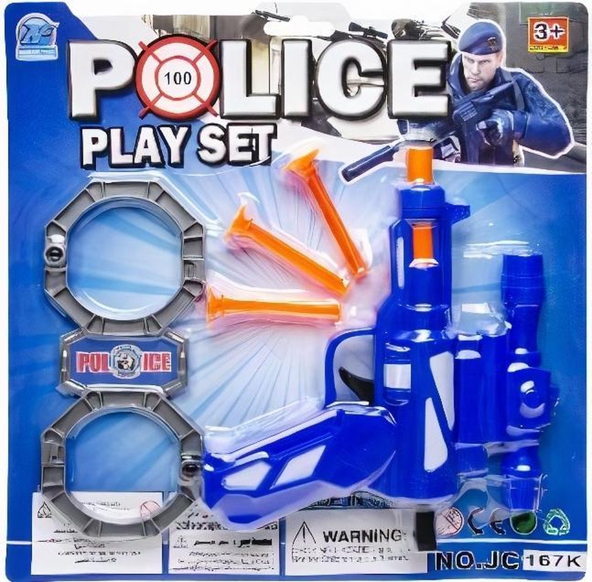 Lg-imports Speelgoedpistool Police Play Set Junior Blauw 5-delig