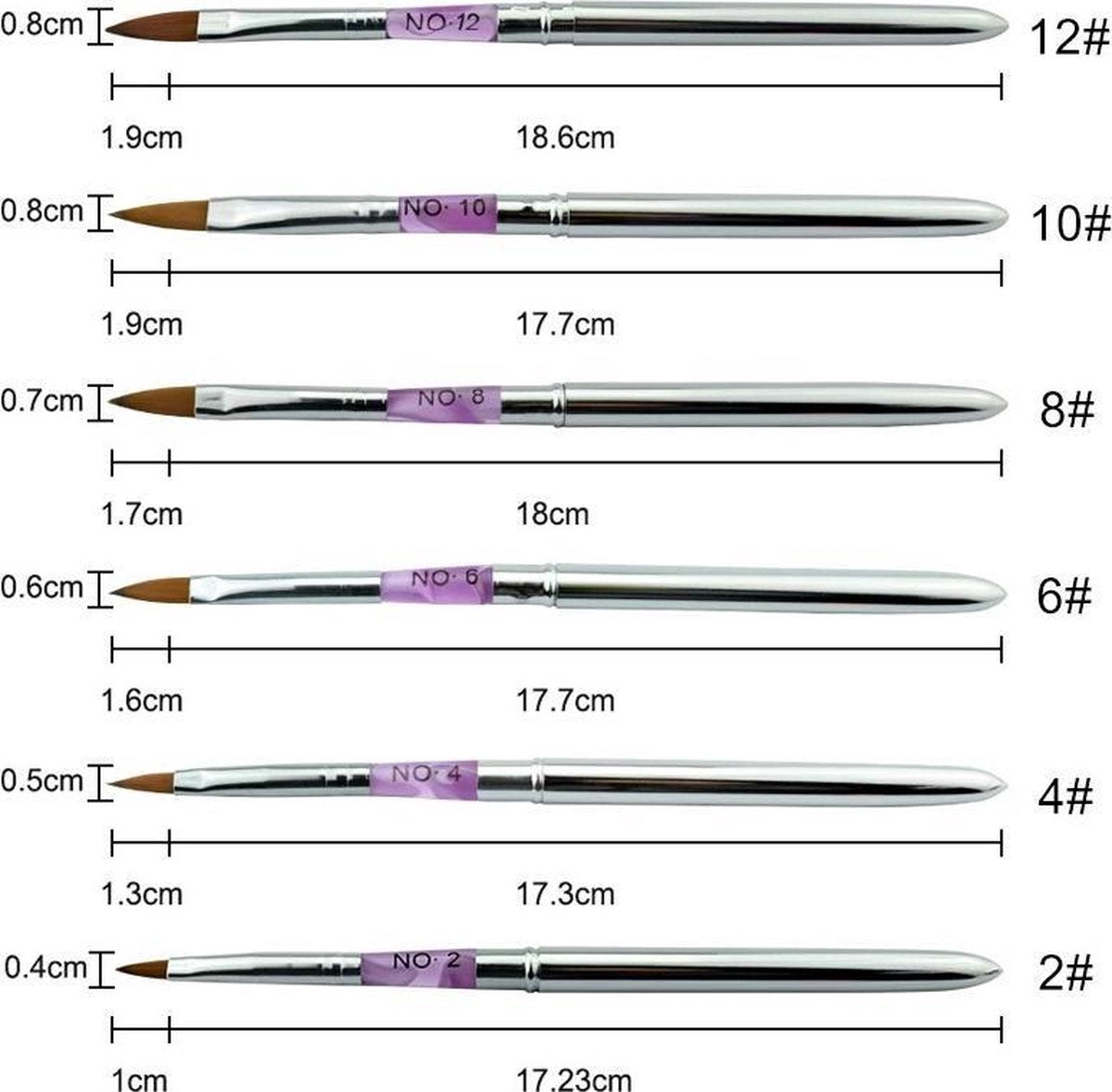 Kwalitatieve Acryl Penseel - Nageldecoratie Pen - #4 Pink Diamond