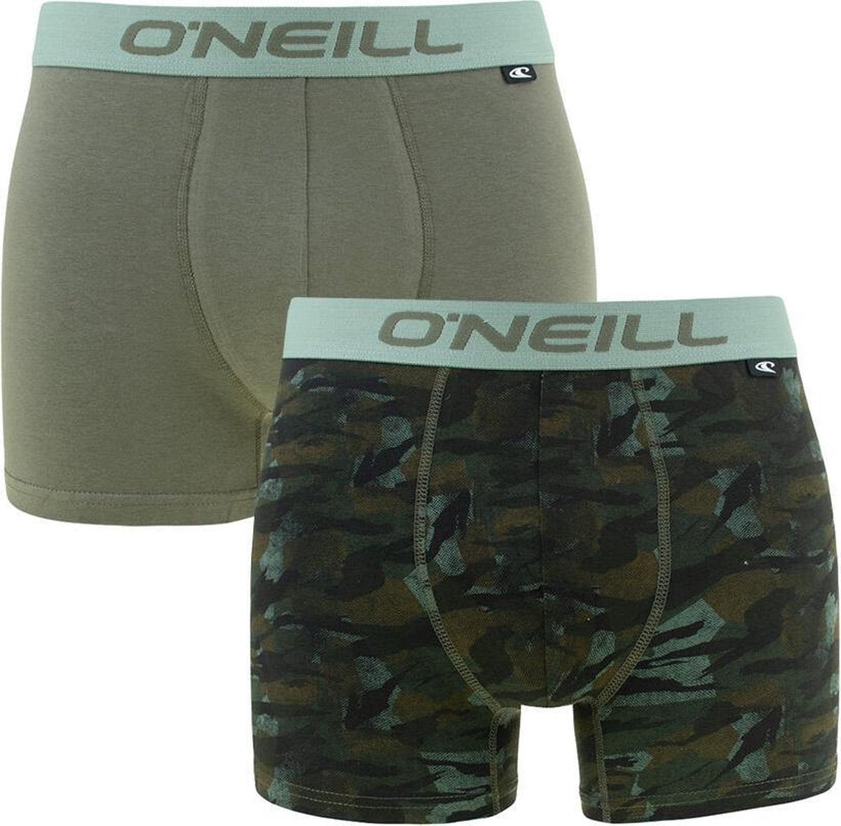 O'Neill - boxers camouflage & plain 2-pack groen - L