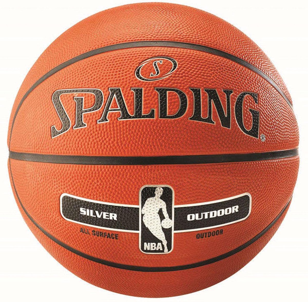 Spalding Basketbal NBA Silver - oranje/ zwart/ zilver Maat 7