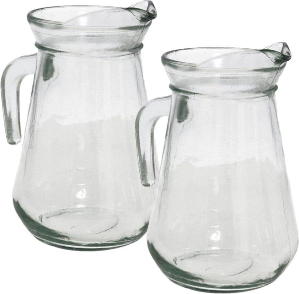 2x stuks glazen sap/waterkannen 1