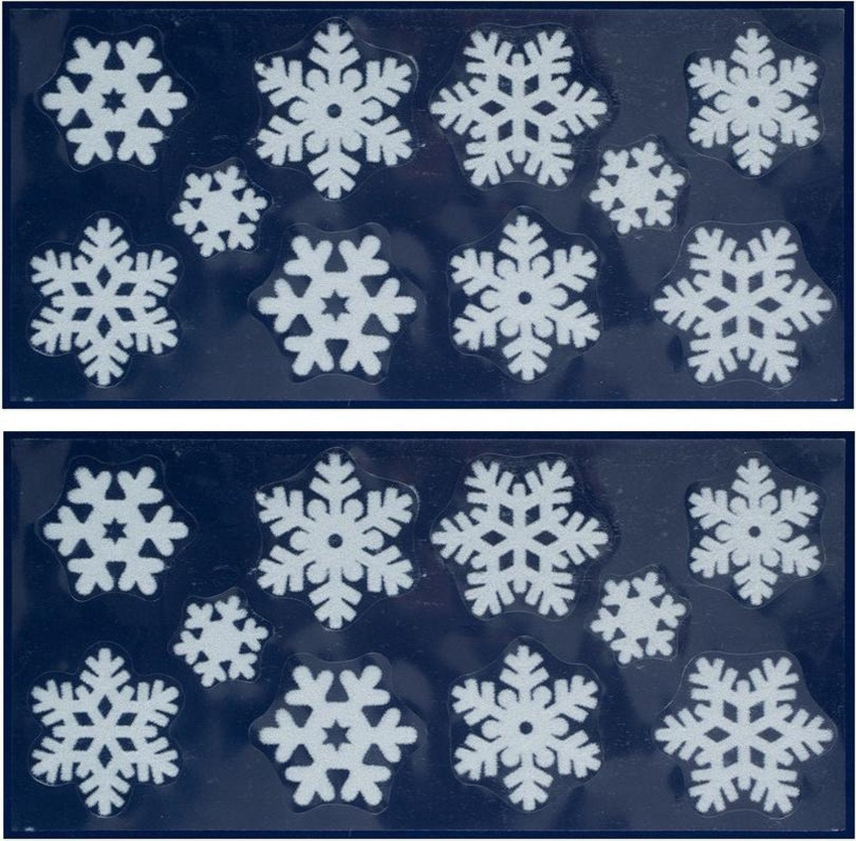 3x Kerst raamversiering raamstickers witte sneeuwvlokken 23 x 49 cm