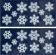 3x Kerst raamversiering raamstickers witte sneeuwvlokken 23 x 49 cm