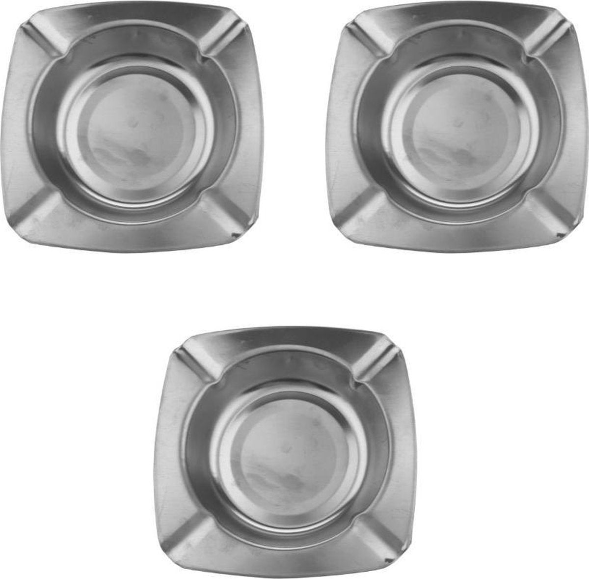 Orange85 Asbak Voor Buiten - Zilver - 3 stuks - Asbakken - Binnen - RVS - Peuken Asbak - Diameter 11