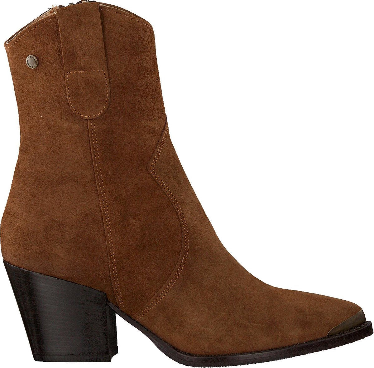 Notre-V 01-227 Enkellaarsjes - Enkelboots - Dames - Cognac - Maat 39