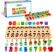 Allerion® Montessori Blokken Set - XL Blokken speelset - Educatief Speelgoed - Stimuleert Motoriek en Creativiteit - Heldere Felle Kleuren - 100% duurzaam hout - Ontwikkelingsspeelgoed