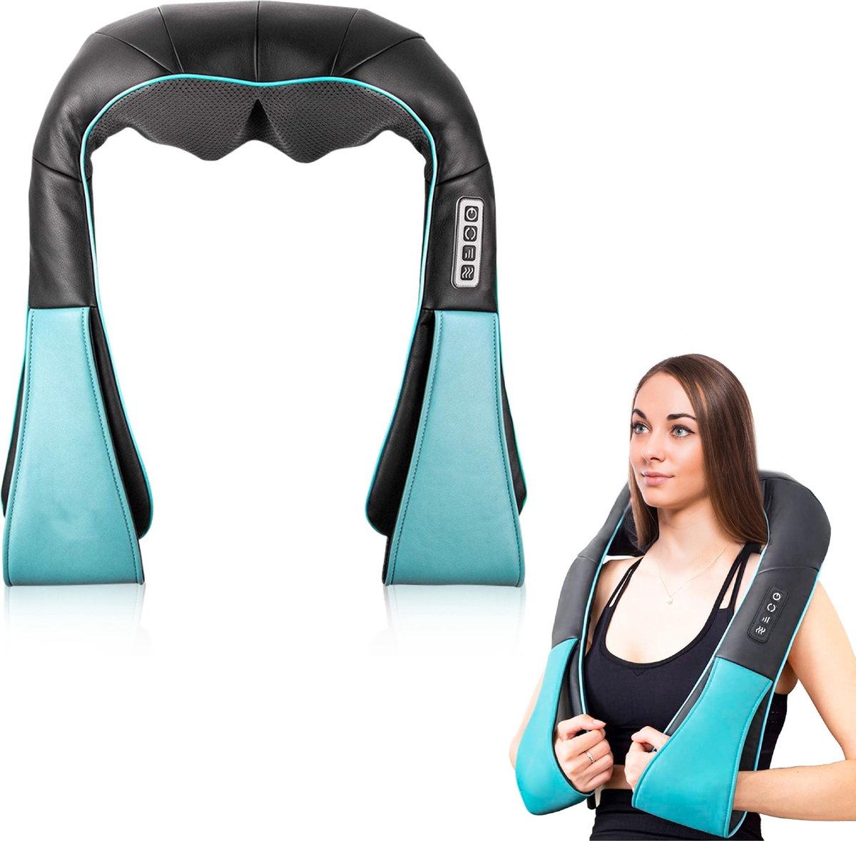 Tubudu Shiatsu Massagekussen voor Nekmassage - Alternatief voor Massage Gun - Voetmassage Apparaat - Rug Massage Apparaten - Blauw