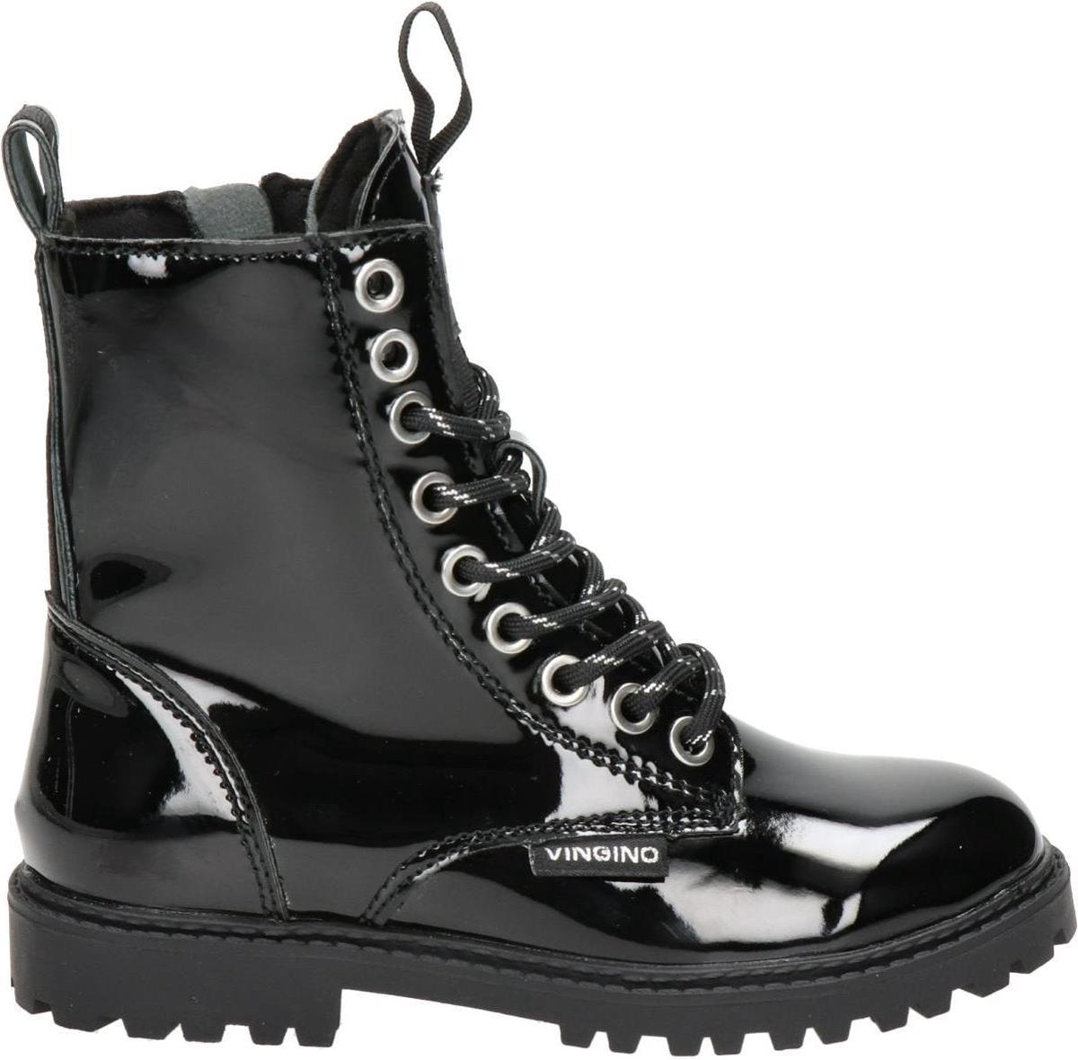 Vingino Eva Meisjes Veterboot - Zwart - Maat 35