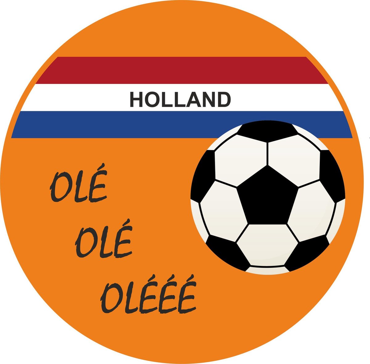 Raamsticker Olé Olé Olééé EK voetbal - Versiering oranje - Hup Holland Hup - Nederlands elftal - EK voetbal - Raamdecoratie voetbal - rood wit blauw - voetbalsupporter - raamsticker Nederlands elftal - oranje zomer - stickers
