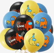 Among Us Ballonnen-Set-Latex-Verjaardag -12-stuks-Blauw-Geel-Zwart-