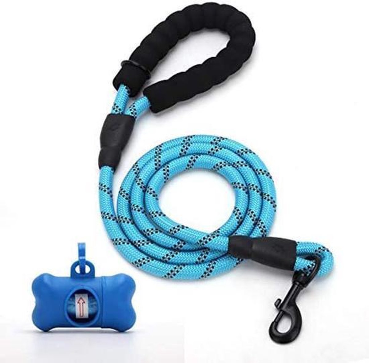 Sefaras Hondenriem – Hondenlijn – Lijn – Riem - Nylon - Fijn Handvat – Reflecterend - Blauw – 150CM