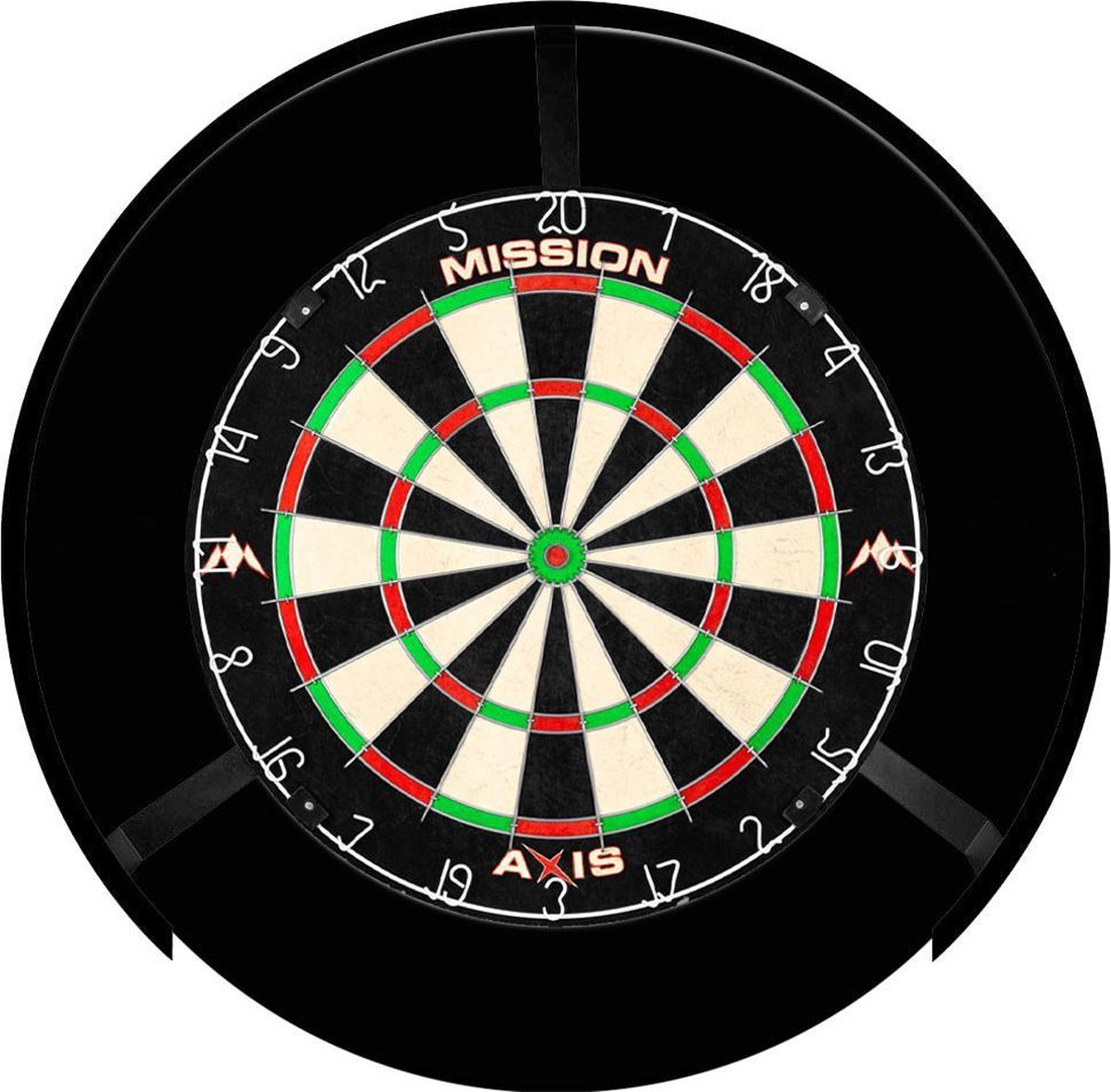 Mission Torus 270 Led Dartbord Verlichting + Rubberen Surround Zwart + Mission Axis