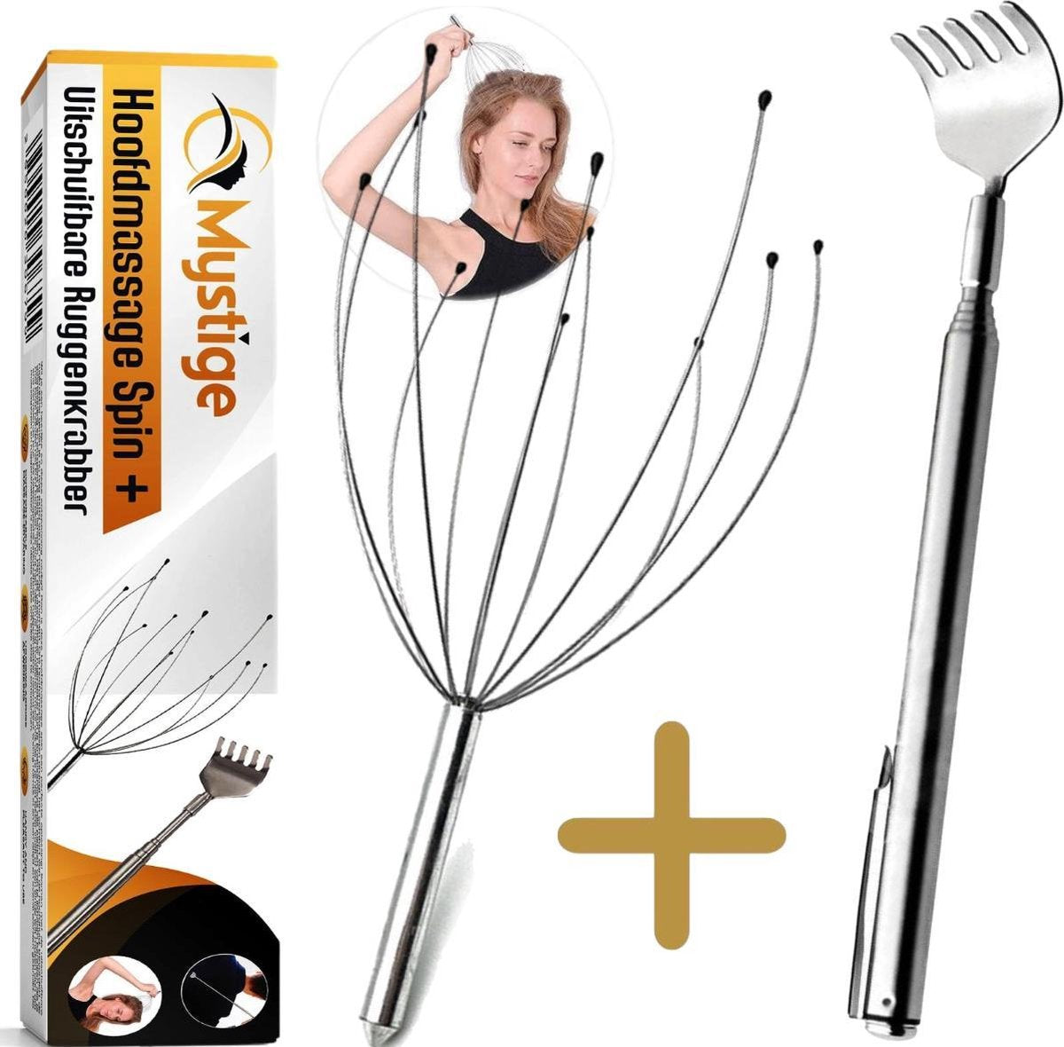 Hoofdmassage Spin INCLUSIEF Uitschuifbaar Rugkrabber - Ruggenkrabber - Massage voor Hoofd - Rug - Benen - Nek