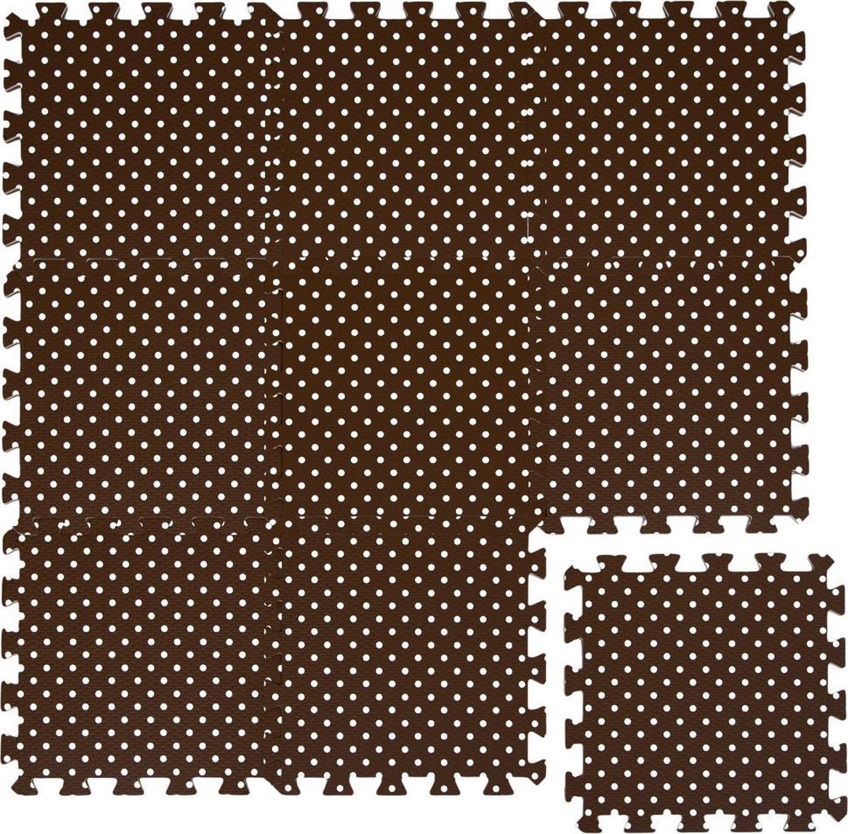LittleTom Baby Puzzelmat van nul Speelmat Kruipmat Dots Donkerbruin