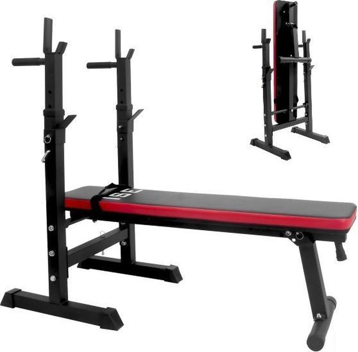 ISE SY-544-BK Opvouwbare halterbank en halterrek voor sport en fitness