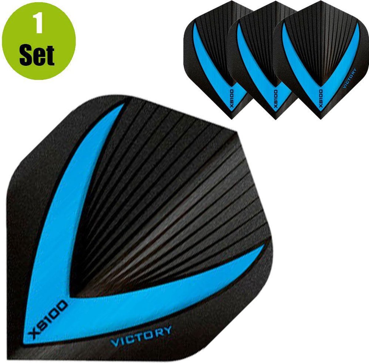 Victory Vista Black Dart Flights - Aqua- ()
