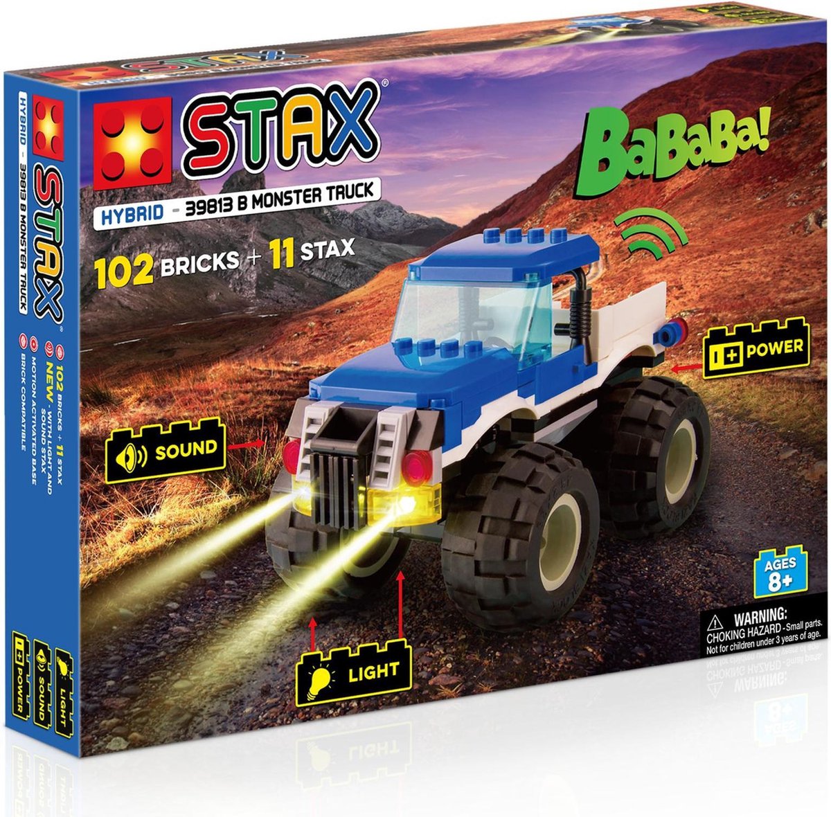 STAX Hybrid 39813 Monster Truck Blauw - Bouwset met LED Licht & Geluid