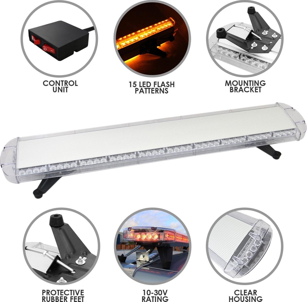 LED Zwaailicht Balk Oranje 1200mm