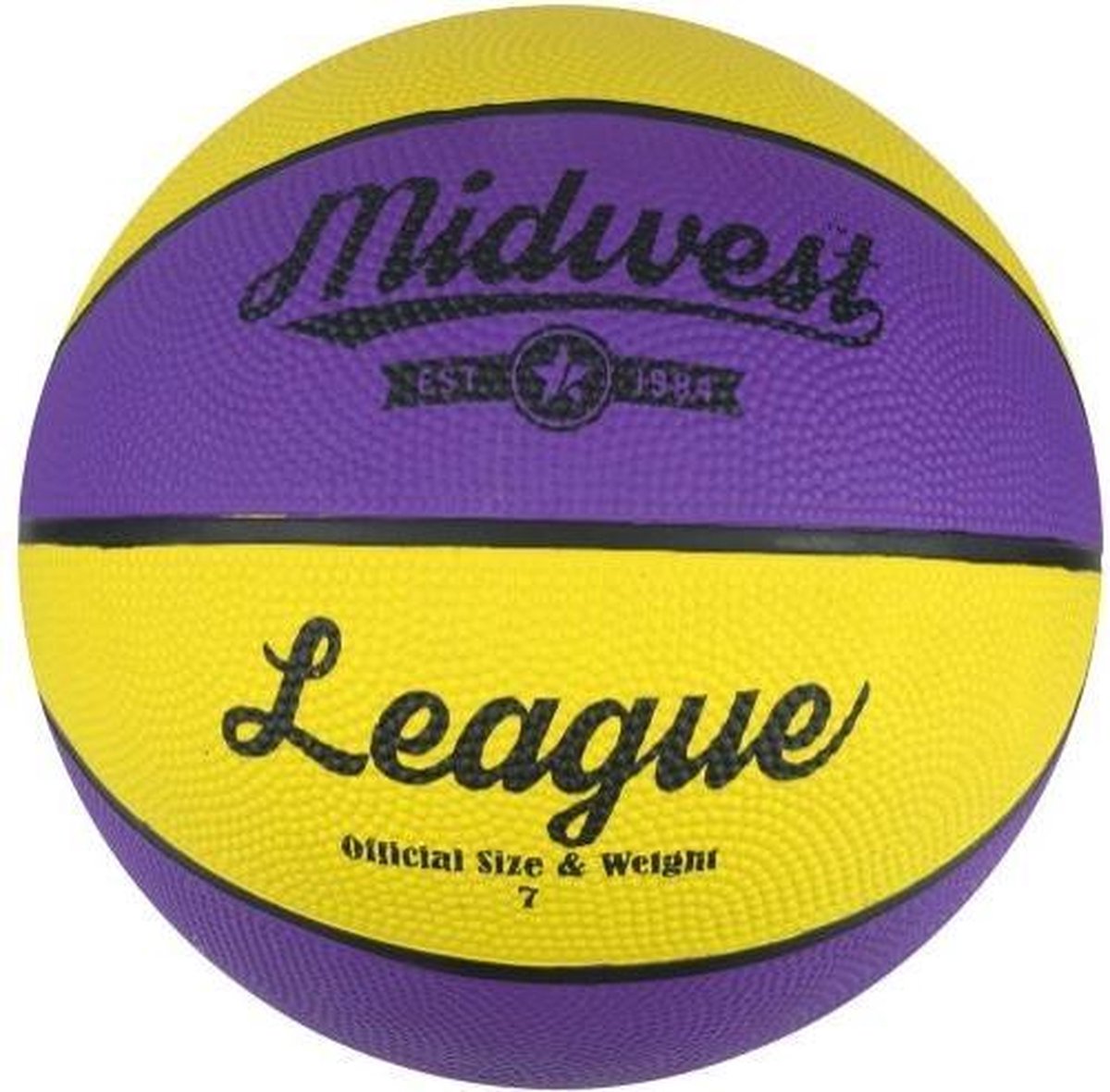 Midwest Basketbal League Rubber Paars/geel Maat 7
