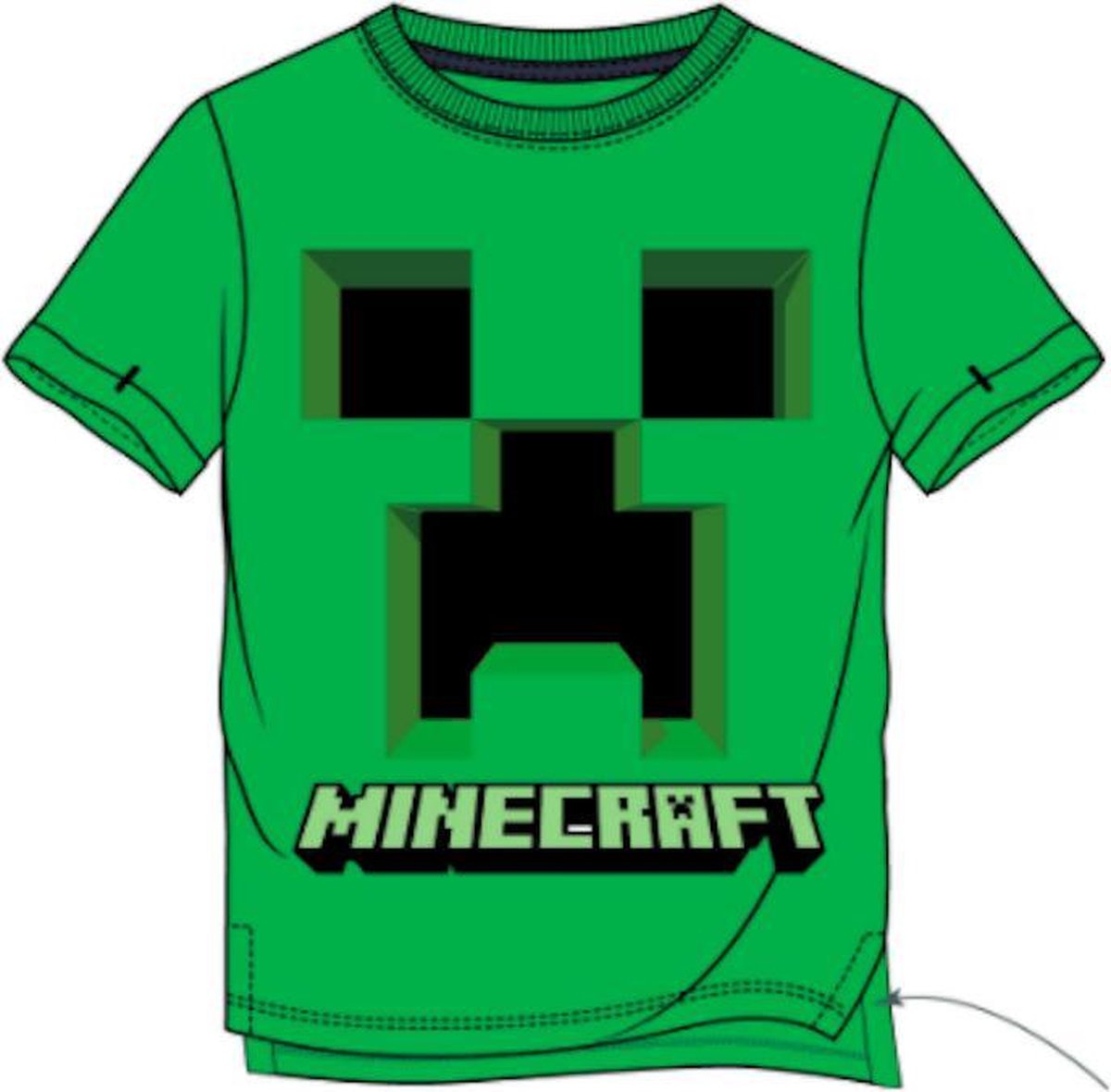 Minecraft t shirt - groen - Maat 128 / 8 jaar