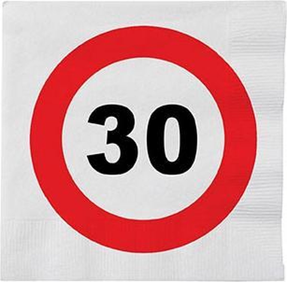 Verjaardag feestartikelen tafel dekken set 30 jaar verkeersbord/stopbord thema - 16x bordjes - 16x bekertjes - 16x servetten