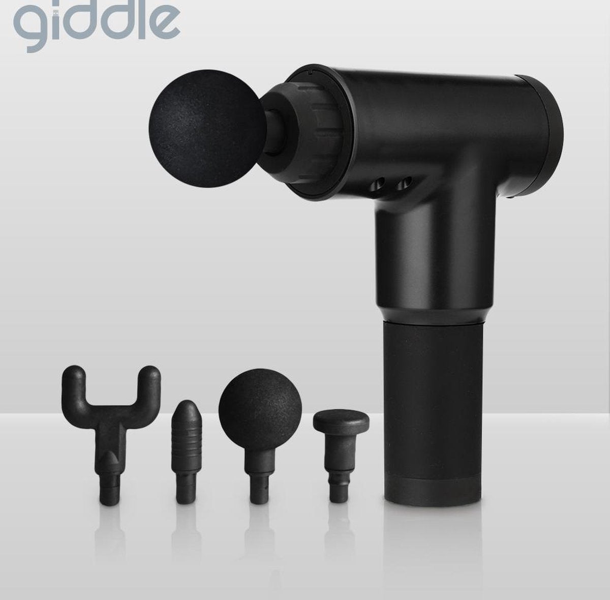 Giddle® - Massage Gun - Fullbody Spierherstel & Ontspanning - 6 Unieke Standen - Meerdere Kopstukken