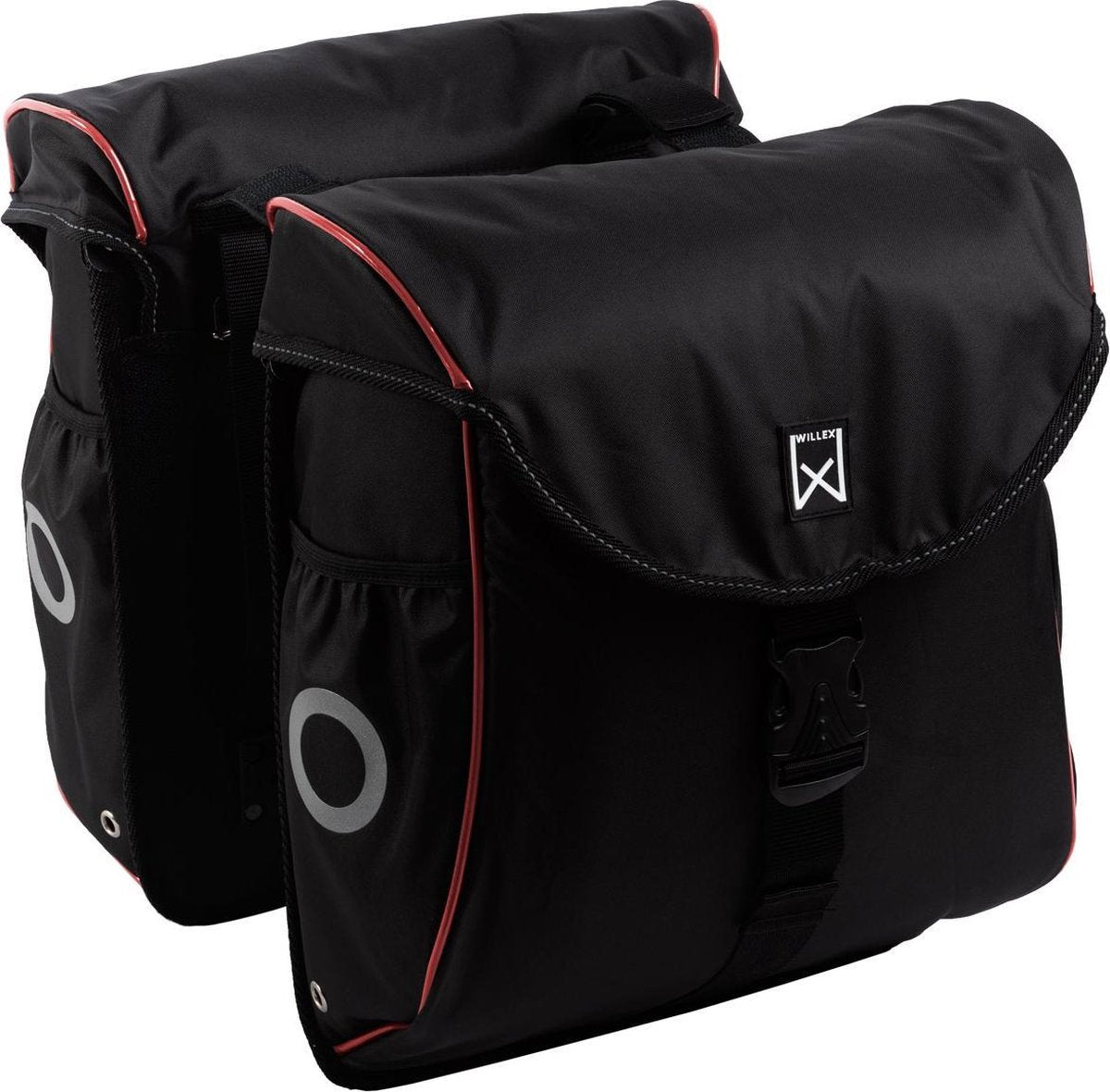Willex 300 flexi Dubbele Fietstas - 24 liter - Zwart/Rood