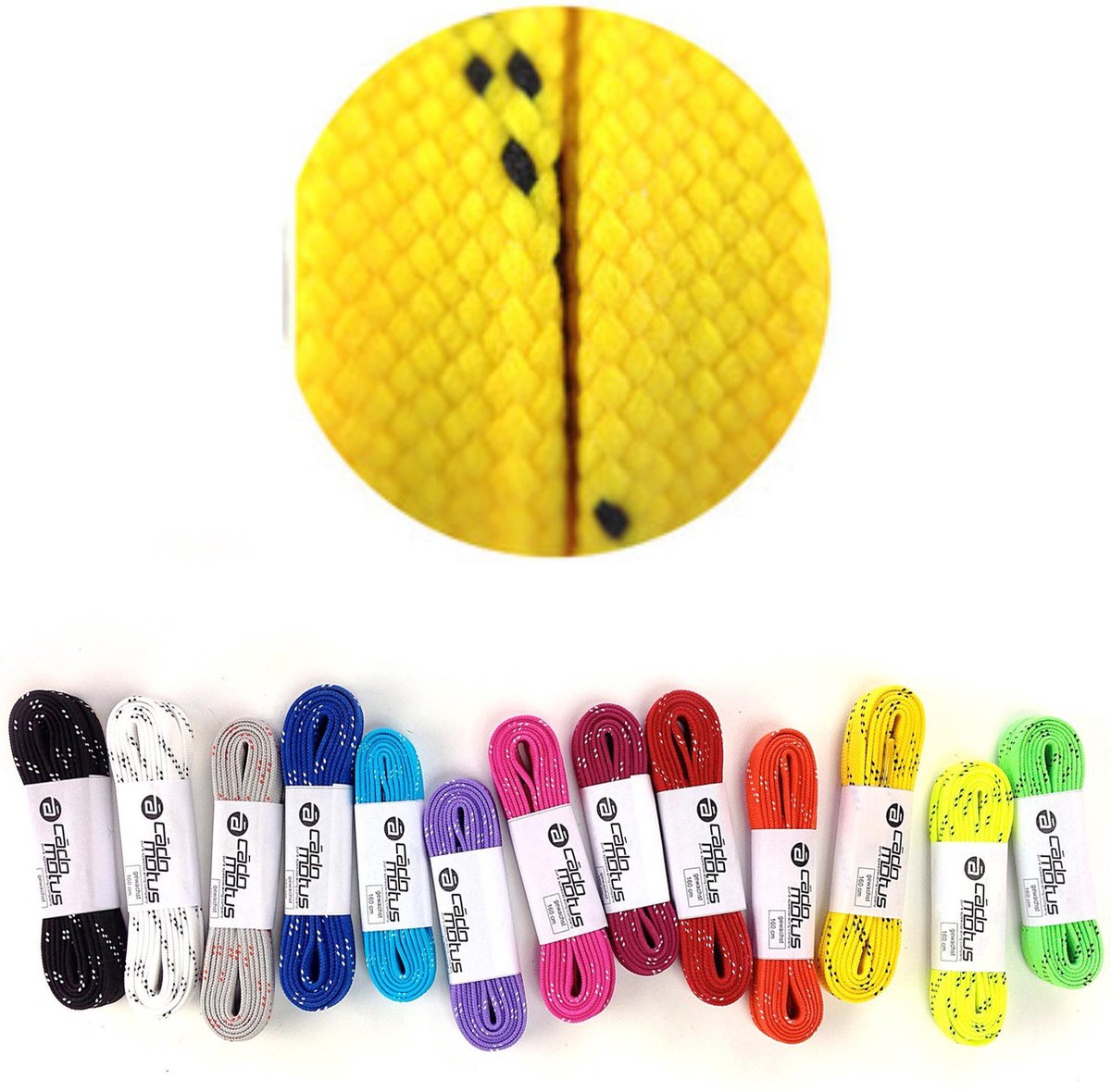 Cádomotus Wax Veters Geel 160cm | Sportveter voor oa Sportschoenen
